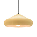 Muted Yellow-Black Cord Crease Large Ceramic Pendant by Justice Design