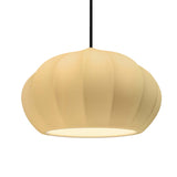 Muted Yellow-Black Cord Oval Fluted Ceramic Pendant by Justice Design