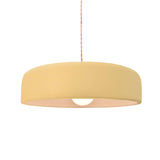 Muted Yellow Beige Twisted Cord Ceramic Medium Spire Pendant by Justice Design