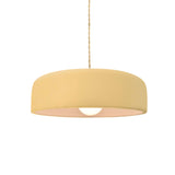 Muted Yellow Beige Twisted Cord Ceramic Small Spire Pendant by Justice Design