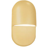 Muted Yellow Ceramic Mini Outdoor Capsule Wall Sconce by Justice Design