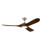 Mylo Ceiling Fan 60" in Painted Brushed Nickel | Natural Walnut
