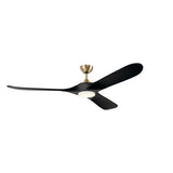 Mylo Ceiling Fan 70" in Champagne Bronze | Jet Black