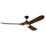 Mylo Ceiling Fan 70" in Satin Black | Aged Walnut