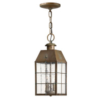 Nantucket Medium Hanging Lantern - Aged Brass - by Hinkley
