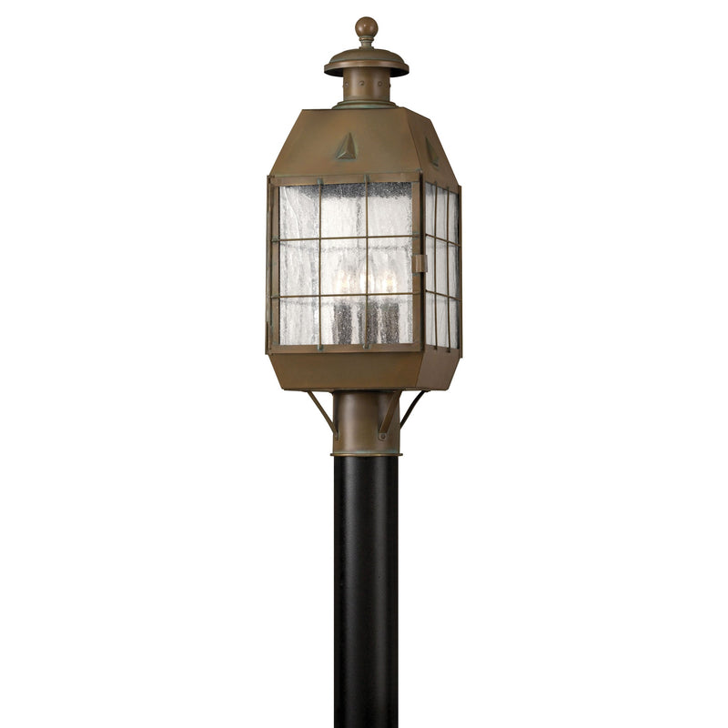 Nantucket Medium Post Mount Lantern - Aged Brass - by Hinkley