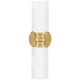 Naomi Wall Sconce Lacquered Brass Cased Opal By Lark Living - Front View