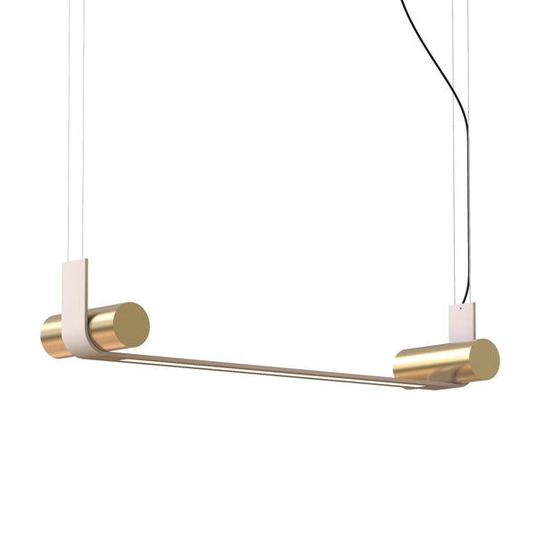 Nastro Linear Pendant By Tooy, Size: Medium, Finish: Eggshell, Color: Brushed Brass