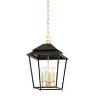 Natick Lantern - 12.5 Inch - Aged Brass with Soft Black by Hudson Valley