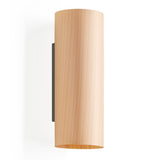 Natural Beech Black Metal Romanica Slim Wall Lamp by LZF