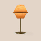 Natural Beech Gold Metal Hotel Tall Table Lamp by LZF