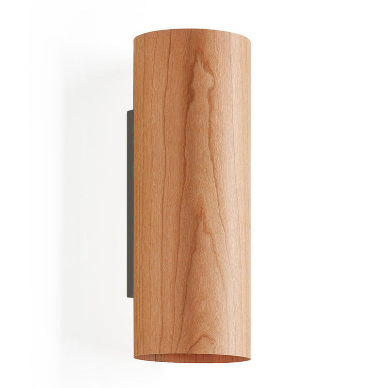 Natural Cherry Black Metal Romanica Slim Wall Lamp by LZF