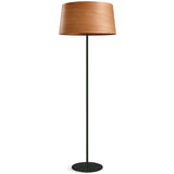 Natural Cherry Extra Large Black Metal Zeta Floor Lamp by LZF