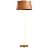 Natural Cherry Extra Large Gold Metal Zeta Floor Lamp by LZF