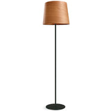 Natural Cherry Large Black Metal Zeta Floor Lamp by LZF
