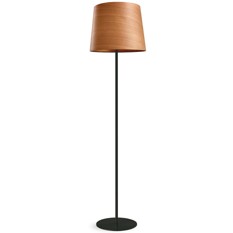 Natural Cherry Large Black Metal Zeta Floor Lamp by LZF