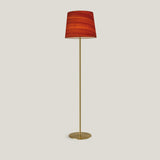 Natural Cherry Large Gold Metal Zeta Floor Lamp by LZF