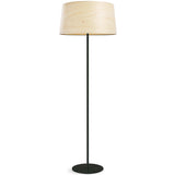 Natural White Extra Large Black Metal Zeta Floor Lamp by LZF