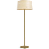 Natural White Extra Large Gold Metal Zeta Floor Lamp by LZF