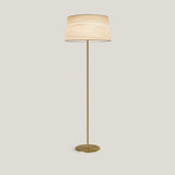 Natural White Extra Large Gold Metal Zeta Floor Lamp by LZF