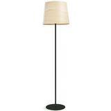Natural White Large Black Metal Zeta Floor Lamp by LZF
