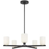 Neblina Chandelier Midnight Black By Generation Lighting - Front View