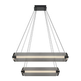 Neoness 8-Light Chandelier 34 Inch Matte Black Smoked Glass by Eurofase