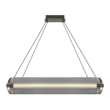 Neoness 4-Light Chandelier 34 Inch Weathered Brass Smoked Glass by Eurofase