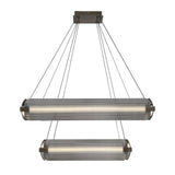 Neoness 8-Light Chandelier 34 Inch Weathered Brass Smoked Glass by Eurofase