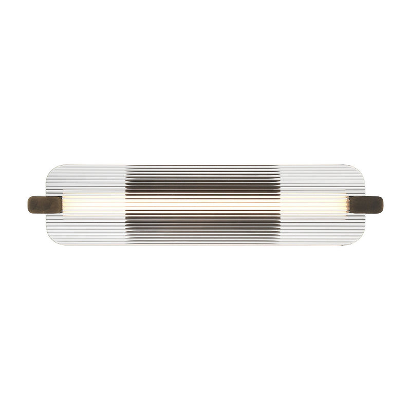 Neoness Vanity Light 25 Inch Weathered Brass Clear Glass by Eurofase