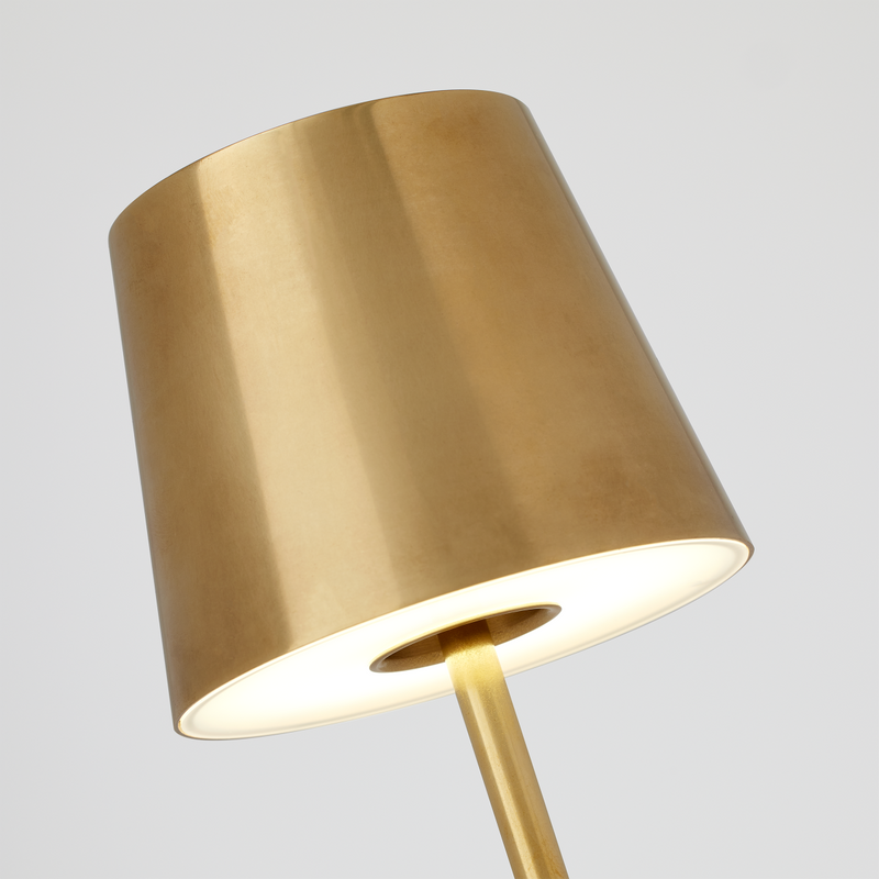 Nevis Accent Rechargeable Table Lamp Natural Brass By Visual Comfort Modern Detailed View