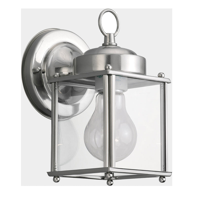 New Castle Outdoor Wall Lantern — 4.25 Inch, Antique Brushed Nickel