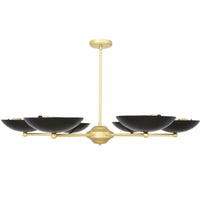 Newbury Chandelier - Matt Black and Satin Brass