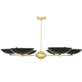 Newbury Chandelier - Matt Black and Satin Brass