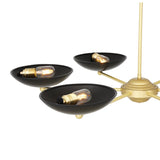 Newbury Chandelier - Matt Black and Satin Brass