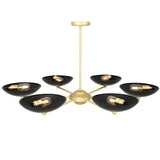 Newbury Chandelier - Matt Black and Satin Brass