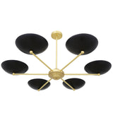Newbury Chandelier - Matt Black and Satin Brass