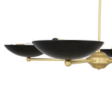 Newbury Chandelier - Matt Black and Satin Brass