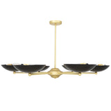 Newbury Chandelier - Matt Black and Satin Brass