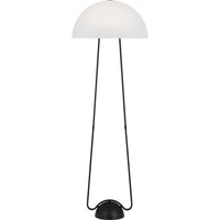 Nido Floor Lamp — 20", White Opal Etched Cased, Midnight Black
