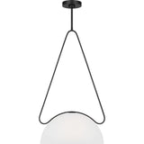 Nido Pendant — 15 3/4", White Opal Etched Cased, Midnight Black