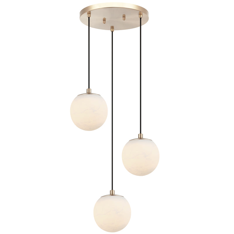 Nikini 3 Light Suspension Champagne Gold By Matteo