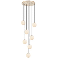 Nikini 7 Light Suspension Champagne Gold By Matteo