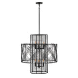 Nikko Medium Multi Tier Chandelier - Black - by Hinkley