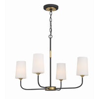 Niles Chandelier 29'' Black Forged + Modern Gold