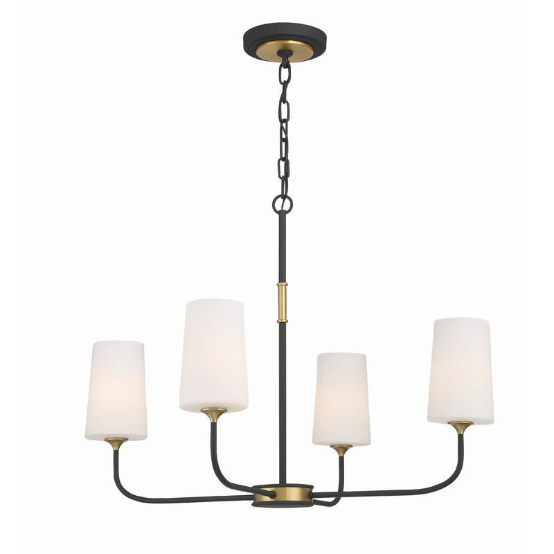 Niles Chandelier 29'' Black Forged + Modern Gold