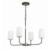 Niles Chandelier 29'' Black Forged + Modern Gold