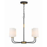Niles Chandelier 29'' Black Forged + Modern Gold