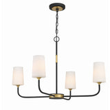 Niles Chandelier 34'' Black Forged + Modern Gold