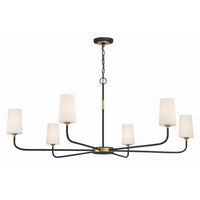 Niles Linear Chandelier 54'' Black Forged + Modern Gold